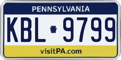PA license plate KBL9799