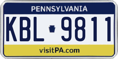 PA license plate KBL9811