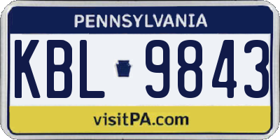 PA license plate KBL9843