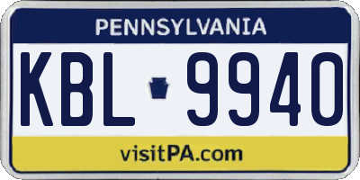 PA license plate KBL9940