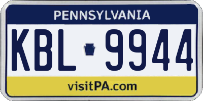 PA license plate KBL9944