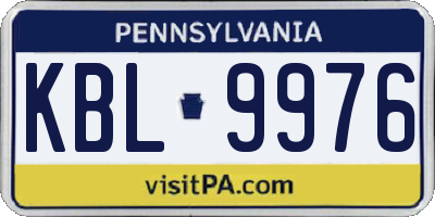 PA license plate KBL9976
