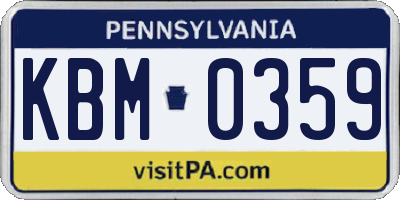 PA license plate KBM0359