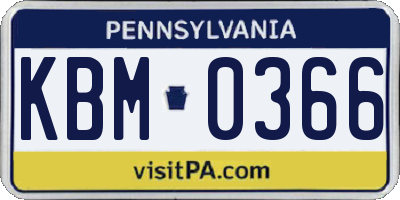 PA license plate KBM0366