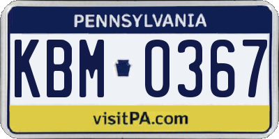 PA license plate KBM0367