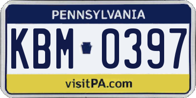 PA license plate KBM0397