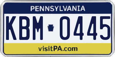 PA license plate KBM0445