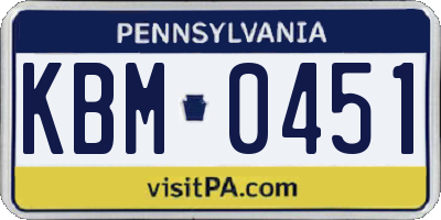 PA license plate KBM0451