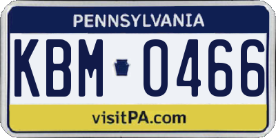 PA license plate KBM0466