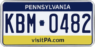 PA license plate KBM0482