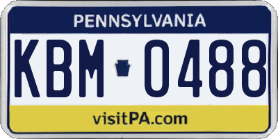 PA license plate KBM0488