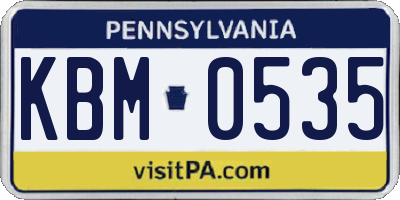 PA license plate KBM0535