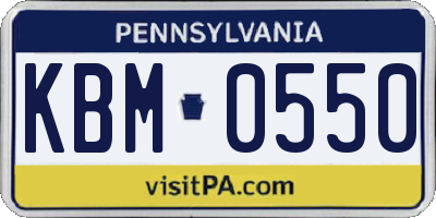 PA license plate KBM0550