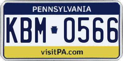 PA license plate KBM0566