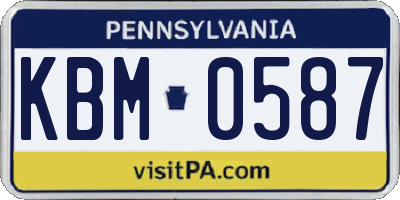 PA license plate KBM0587