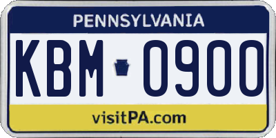 PA license plate KBM0900