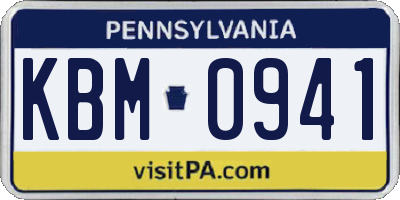 PA license plate KBM0941