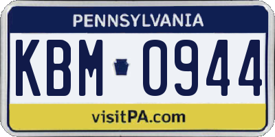 PA license plate KBM0944