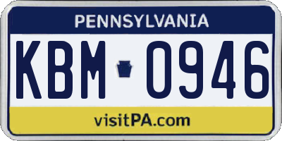 PA license plate KBM0946