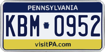 PA license plate KBM0952