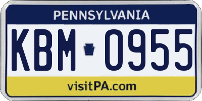 PA license plate KBM0955
