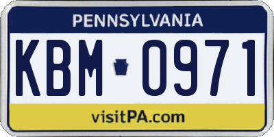 PA license plate KBM0971