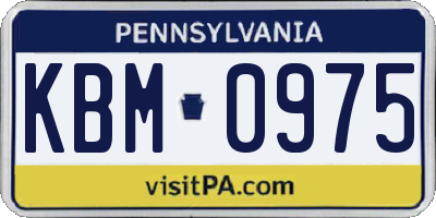 PA license plate KBM0975