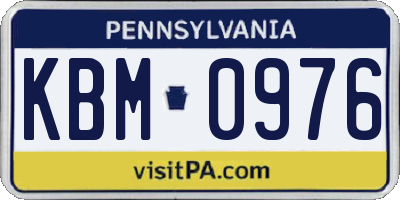 PA license plate KBM0976