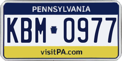 PA license plate KBM0977