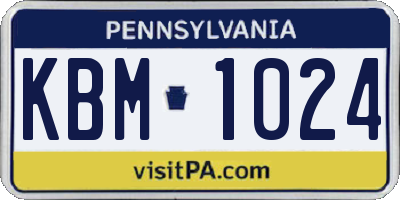 PA license plate KBM1024
