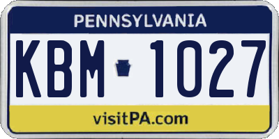 PA license plate KBM1027
