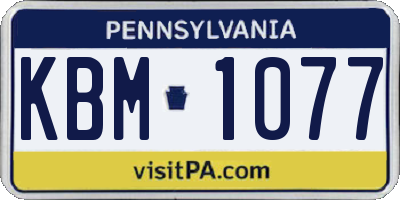 PA license plate KBM1077