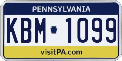 PA license plate KBM1099