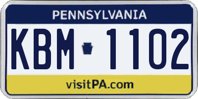 PA license plate KBM1102