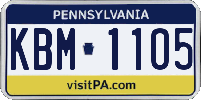 PA license plate KBM1105
