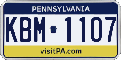 PA license plate KBM1107