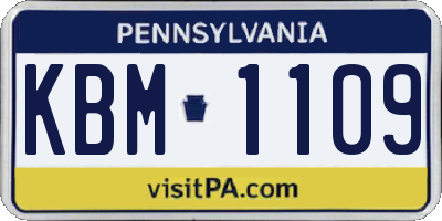 PA license plate KBM1109