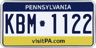 PA license plate KBM1122
