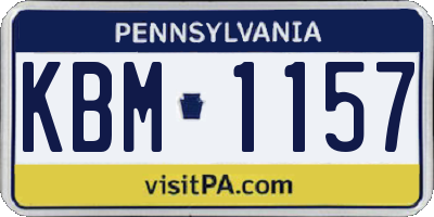 PA license plate KBM1157