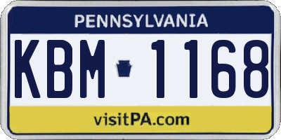 PA license plate KBM1168
