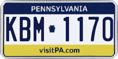 PA license plate KBM1170
