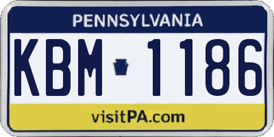 PA license plate KBM1186