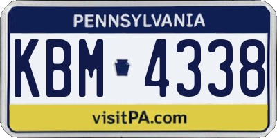 PA license plate KBM4338