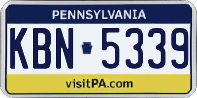 PA license plate KBN5339