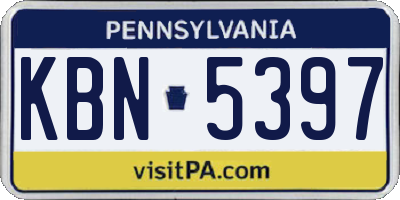 PA license plate KBN5397