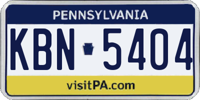 PA license plate KBN5404