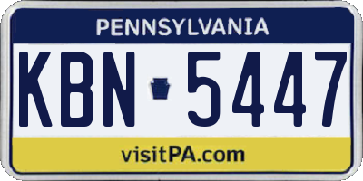 PA license plate KBN5447