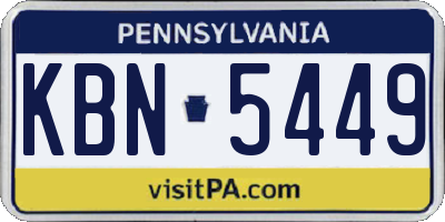 PA license plate KBN5449