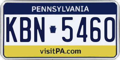 PA license plate KBN5460