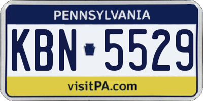 PA license plate KBN5529